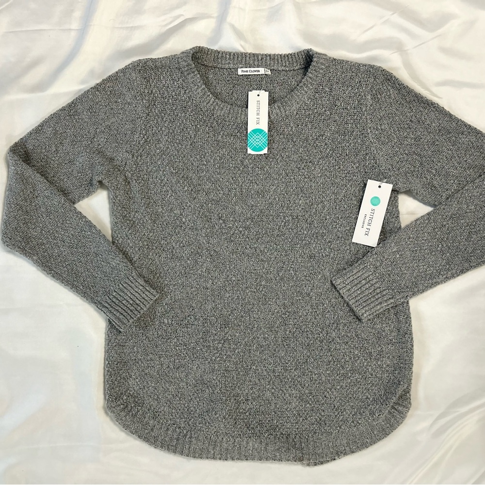 Pink Clover Crew Neck Sweater NWT